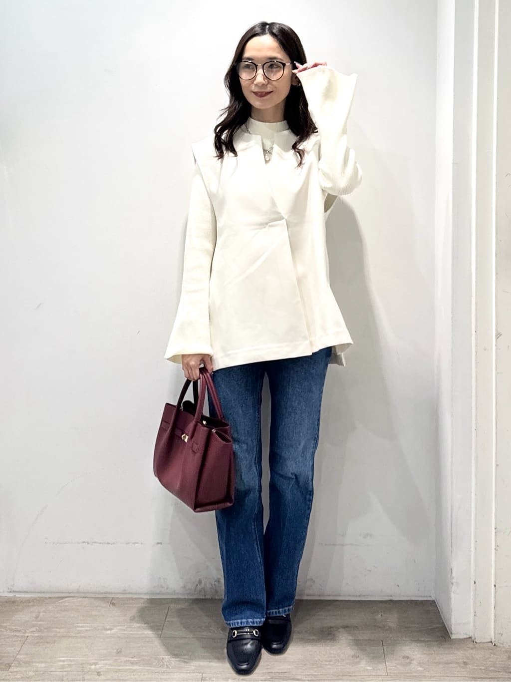 yuicciさんの「OPAQUE.CLIP｜チェーン&times;フェイクパール マンテルネックレス」を使ったコーディネート