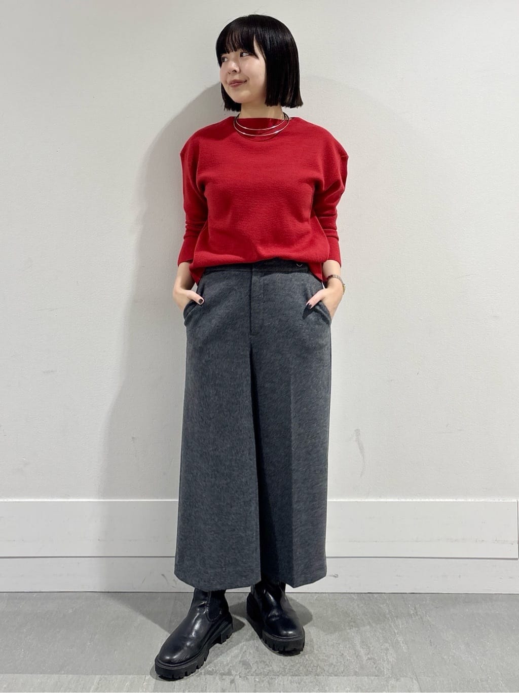 モエカさんの「UNTITLED｜【洗える】モックネックミラノリブニット」を使ったコーディネート
