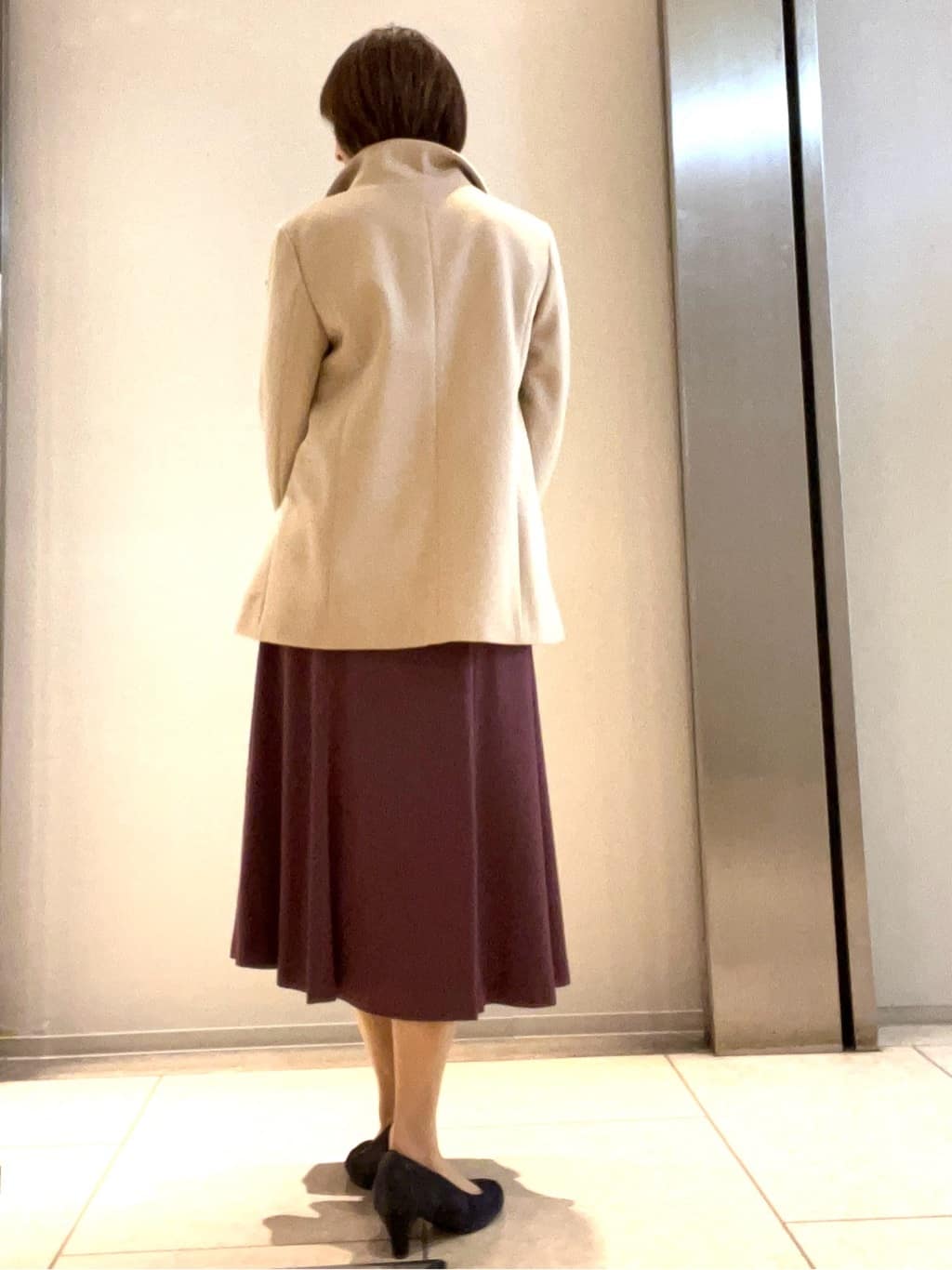 TOMOMIさんの「Reflect｜【SS-4Lサイズ／衿が顔に当たらない◎】スタンドネックミドルコート」を使ったコーディネート