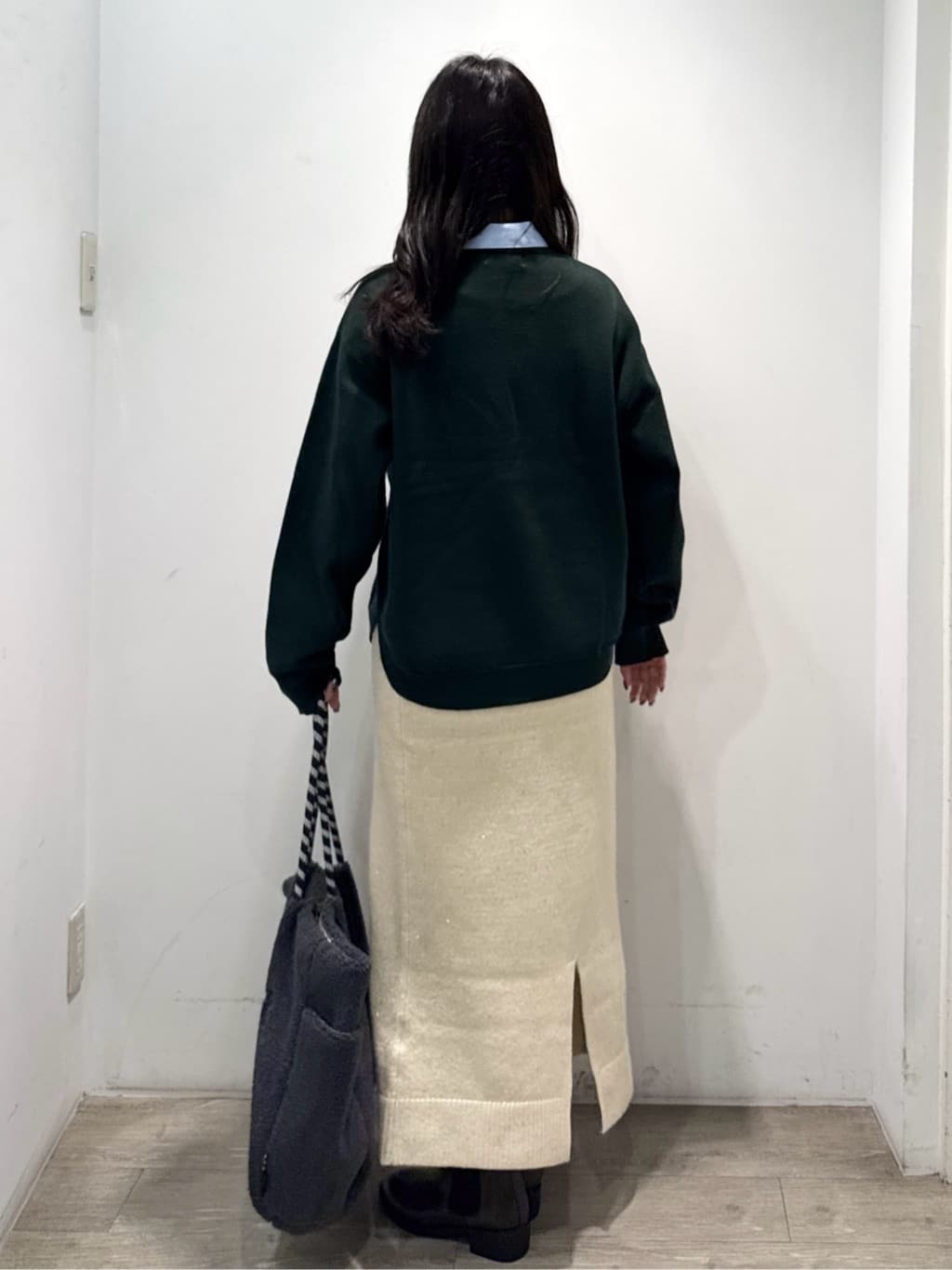 yuicciさんの「OPAQUE.CLIP｜襟付きロゴジャカードニット【洗濯機OK】」を使ったコーディネート