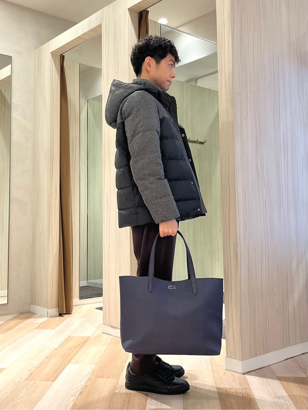 URAさんの「TAKEO KIKUCHI｜カラーコンビ ダウンブルゾン」を使ったコーディネート
