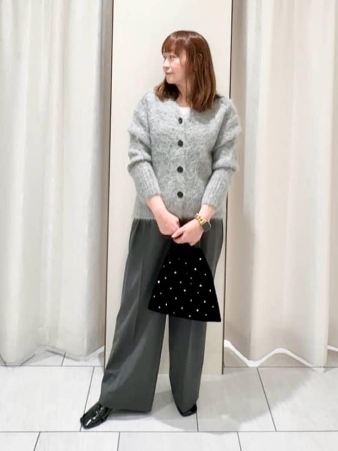 ʏᴜᴋɪᴋᴏさんの「UNTITLED｜【ゆったり】アルパカ混シャギー カーディガン」を使ったコーディネート