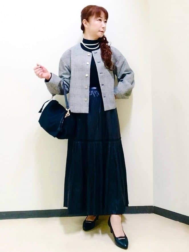 花さんの「Reflect｜【重ね着に大活躍◎／暖か保湿素材】プチタートルネックニット」を使ったコーディネート
