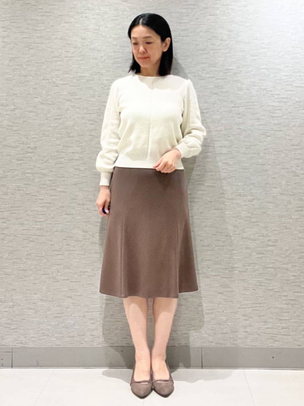 marikoさんの「Reflect｜【SS-4Lサイズ／衿が顔に当たらない◎】スタンドネックミドルコート」を使ったコーディネート