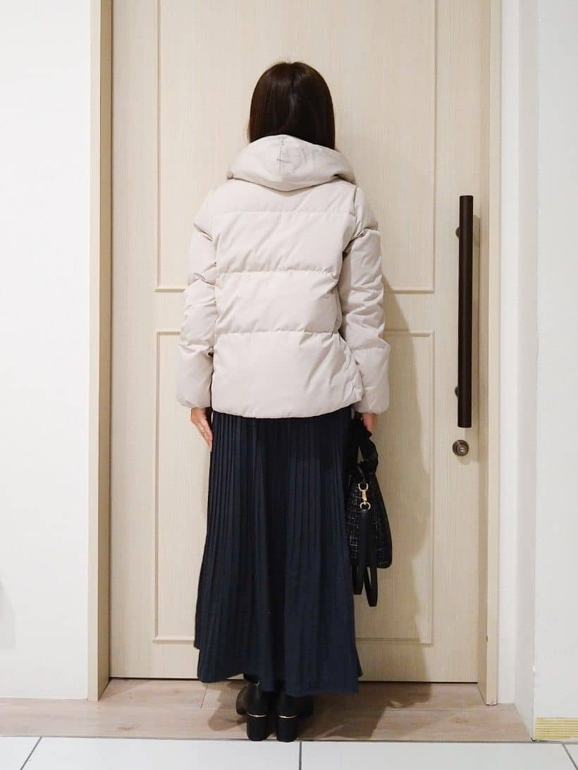 mi-saさんの「SHOO･LA･RUE｜【撥水/洗える】ショートフーディーダウン」を使ったコーディネート