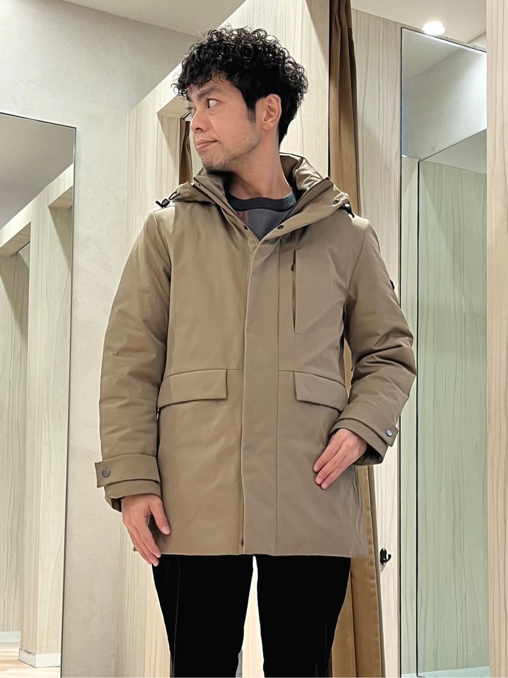 URAさんの「TAKEO KIKUCHI｜【None Of Stress】ストレッチ ダウンブルゾン」を使ったコーディネート
