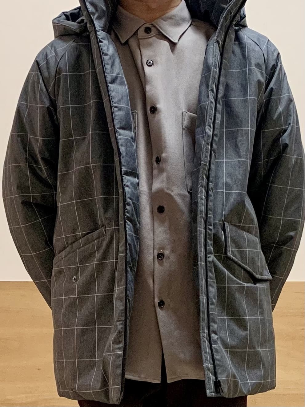 MATUさんの「THE SHOP TK｜【軽くて、暖かい】SORONA／ソロナ 中綿ブルゾン 防風/軽量/洗濯機OK/フード脱着可」を使ったコーディネート