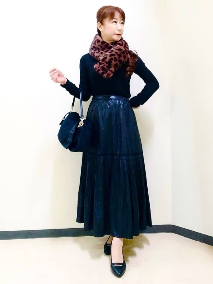 花さんの「Reflect｜【重ね着に大活躍◎／暖か保湿素材】プチタートルネックニット」を使ったコーディネート