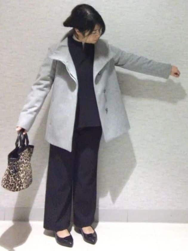 sakoさんの「Reflect｜【SS-4Lサイズ／衿が顔に当たらない◎】スタンドネックミドルコート」を使ったコーディネート