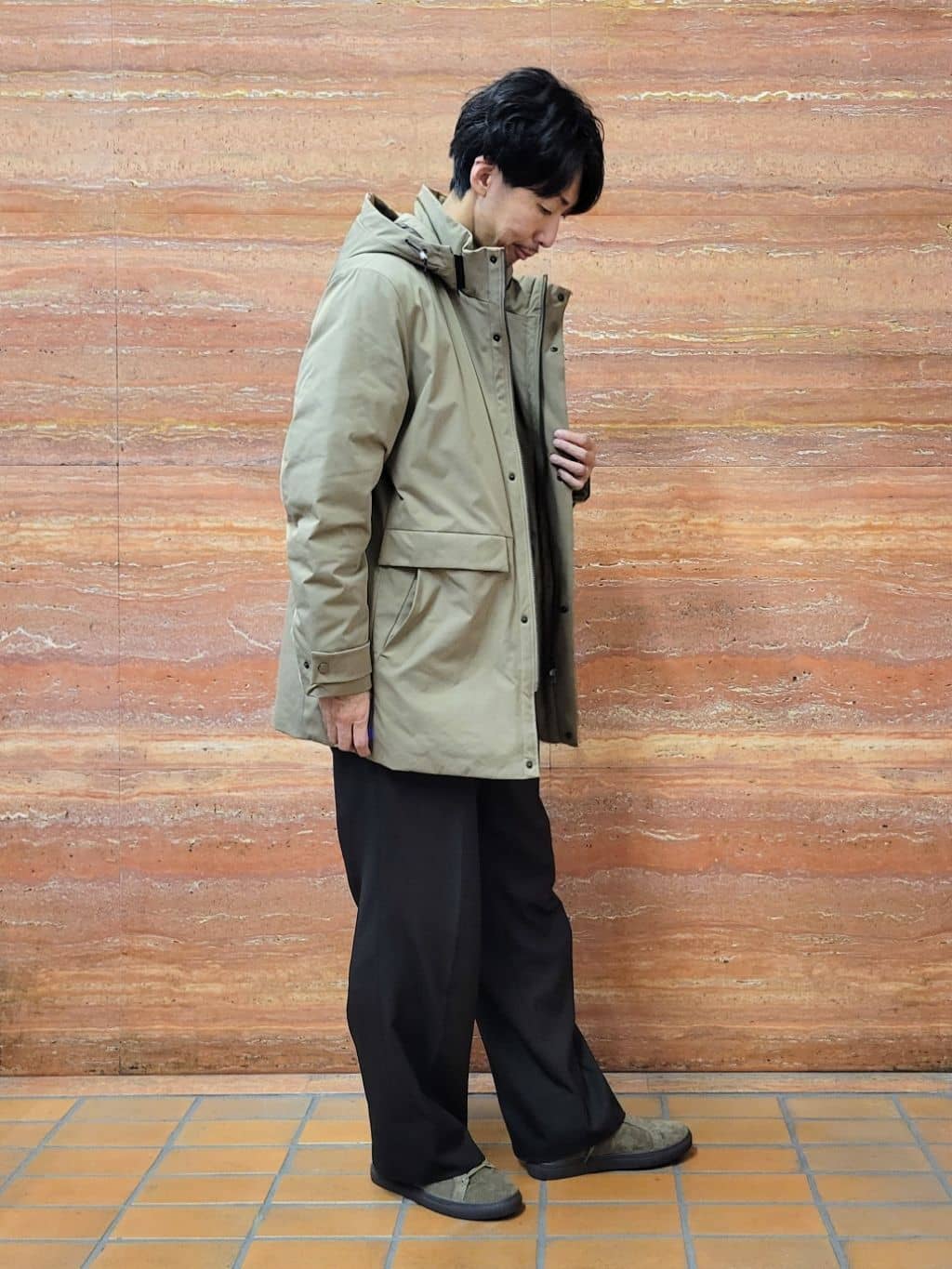 piroyaさんの「TAKEO KIKUCHI｜【None Of Stress】ストレッチ ダウンブルゾン」を使ったコーディネート