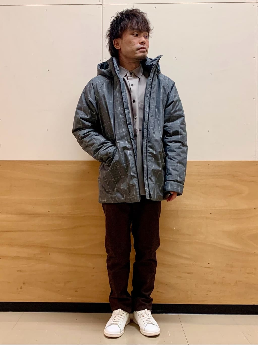MATUさんの「THE SHOP TK｜【軽くて、暖かい】SORONA／ソロナ 中綿ブルゾン 防風/軽量/洗濯機OK/フード脱着可」を使ったコーディネート