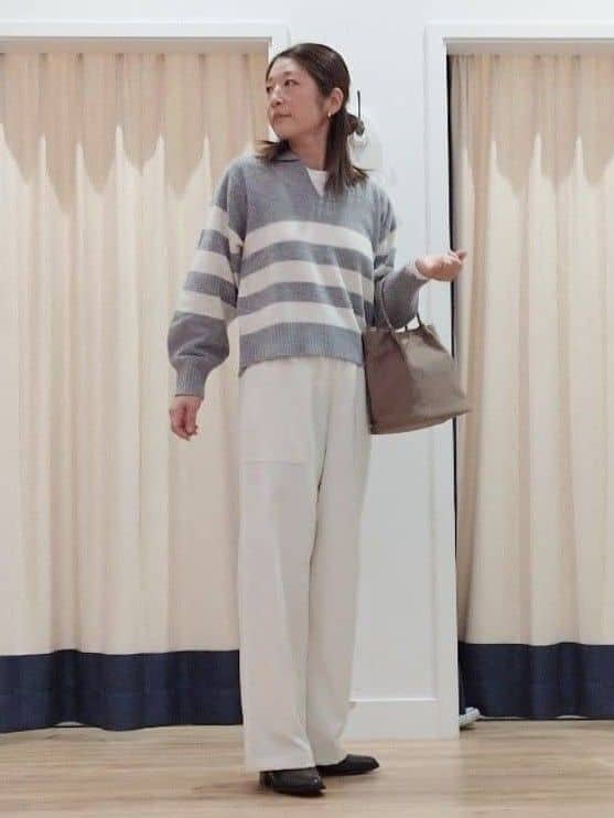 HIROさんの「Dessin｜【裏地付き/洗える】コンフォートワイドパンツ」を使ったコーディネート
