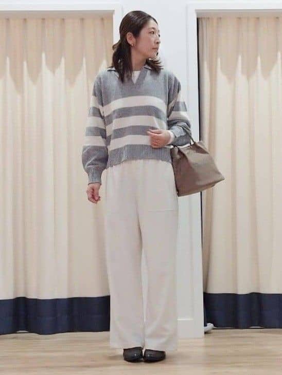 HIROさんの「Dessin｜【裏地付き/洗える】コンフォートワイドパンツ」を使ったコーディネート