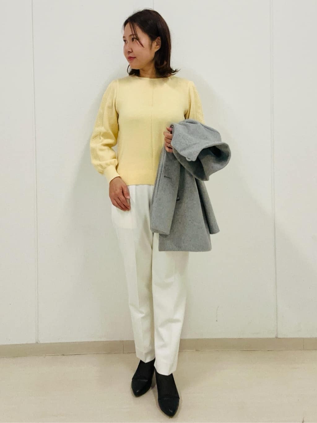 haseさんの「Reflect｜【選べる8色／スカートにもパンツにも◎】ウール混ボートネックニット」を使ったコーディネート