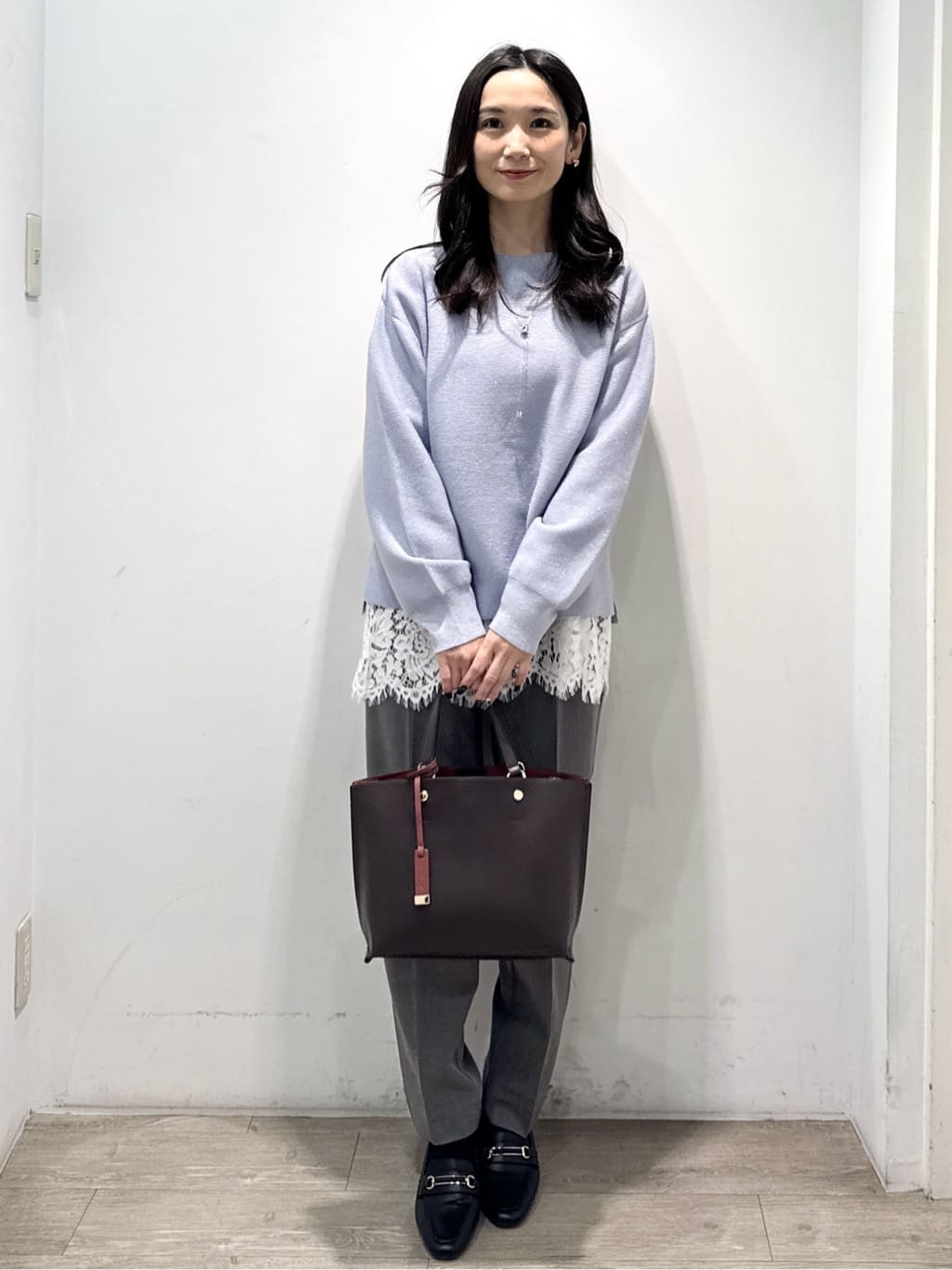 yuicciさんの「OPAQUE.CLIP｜ウォームタッチ イージーテーパードパンツ【洗濯機洗OK／ストレッチ】」を使ったコーディネート