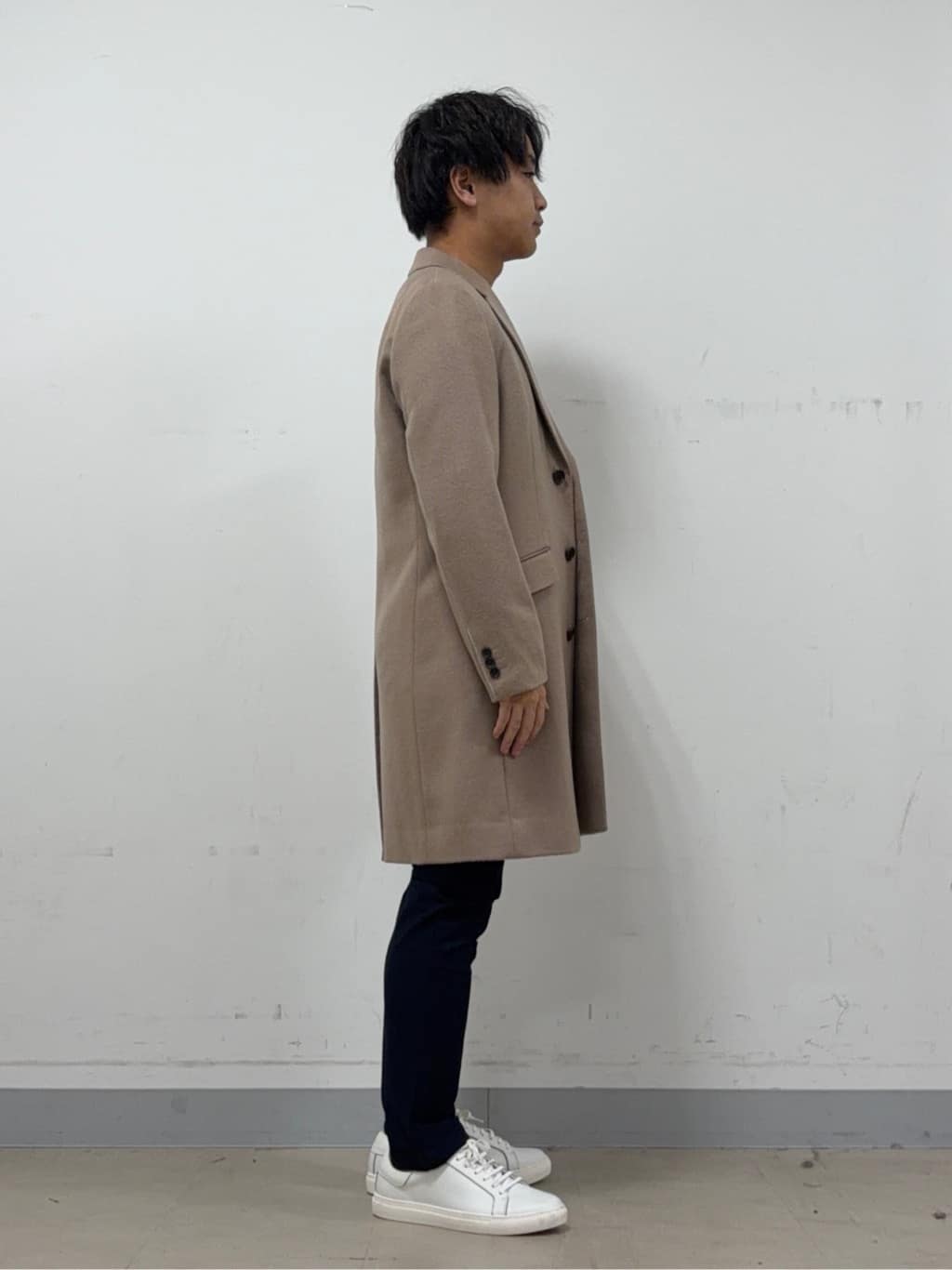 Hiroさんの「TAKEO KIKUCHI｜カシミヤブレンド ビーバー調チェスターコート」を使ったコーディネート