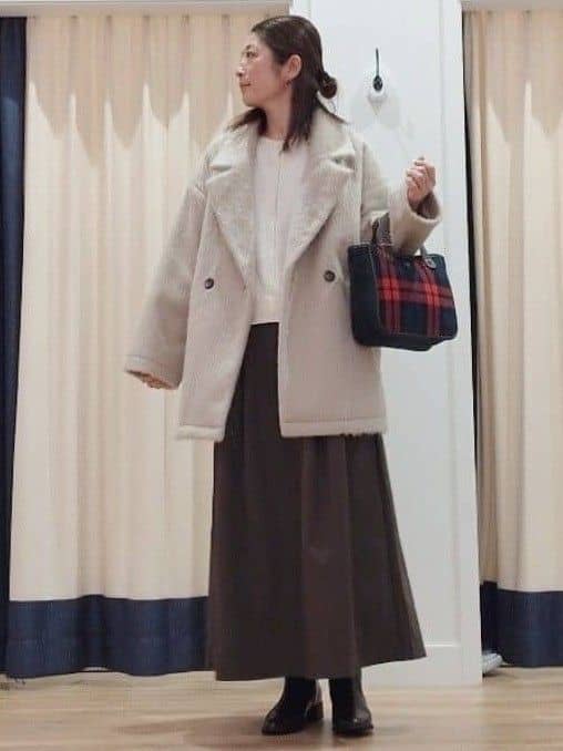 HIROさんの「Dessin｜シャギーコート」を使ったコーディネート