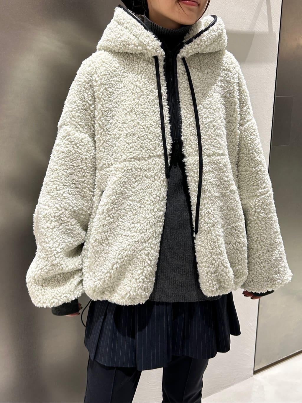harunaさんの「CODE A｜boa hoodie blouson」を使ったコーディネート