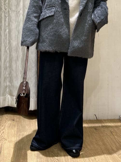ga_riさんの「THE SHOP TK｜纏うだけで大人上品 シャギーチェスターハーフコート」を使ったコーディネート