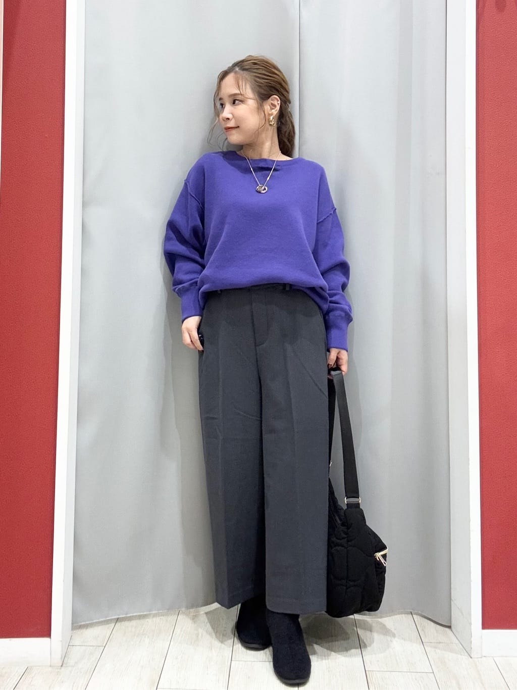 shioさんの「SHOO･LA･RUE｜【洗濯機可/S-LL】きちんと見えする あったか裏起毛ガウチョパンツ」を使ったコーディネート