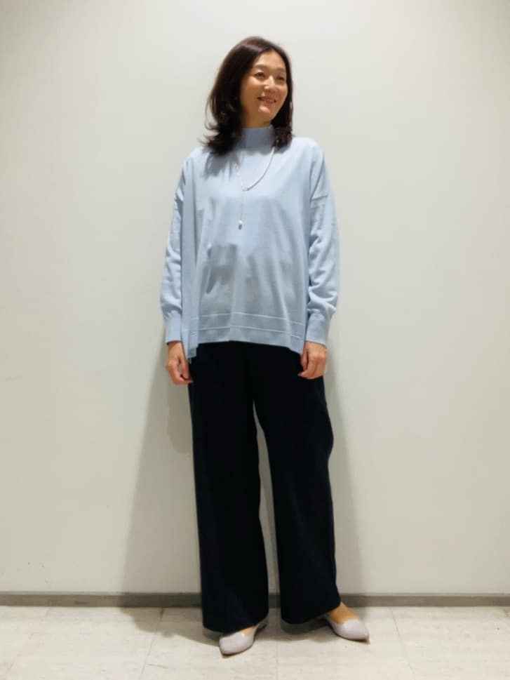 fujiさんの「INDIVI｜【配色デザイン／ショート丈】ウールリバー ノーカラーコート」を使ったコーディネート
