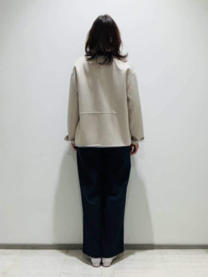 fujiさんの「INDIVI｜【配色デザイン／ショート丈】ウールリバー ノーカラーコート」を使ったコーディネート
