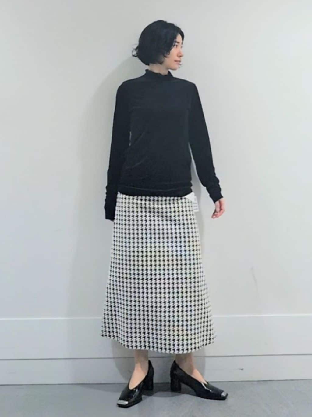ミズタさんの「UNTITLED｜【ハイネック/レイヤード/重ね着におすすめ】トリコットベロア シアーインナー」を使ったコーディネート