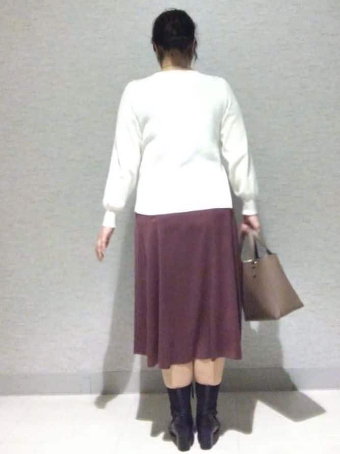 sakoさんの「Reflect｜【選べる8色／スカートにもパンツにも◎】ウール混ボートネックニット」を使ったコーディネート