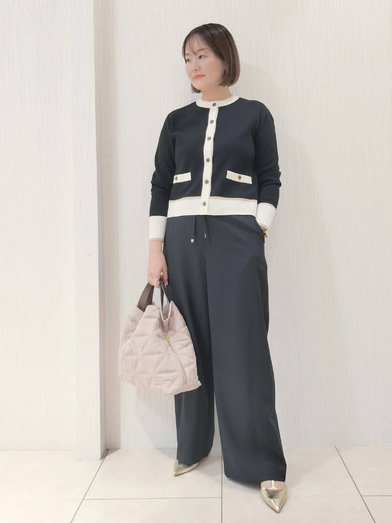 naokoさんの「UNTITLED｜【アンサンブル可/ジャケット風】ウールミラノリブカーディガン」を使ったコーディネート