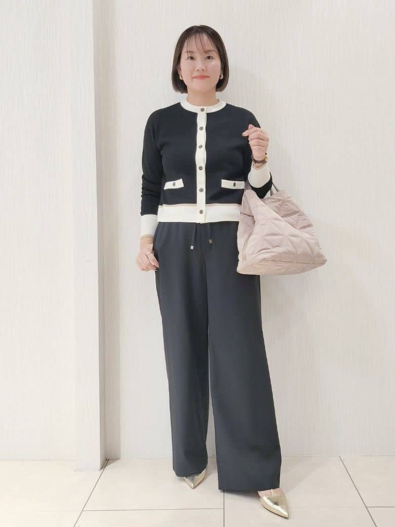 naokoさんの「UNTITLED｜【アンサンブル可/ジャケット風】ウールミラノリブカーディガン」を使ったコーディネート