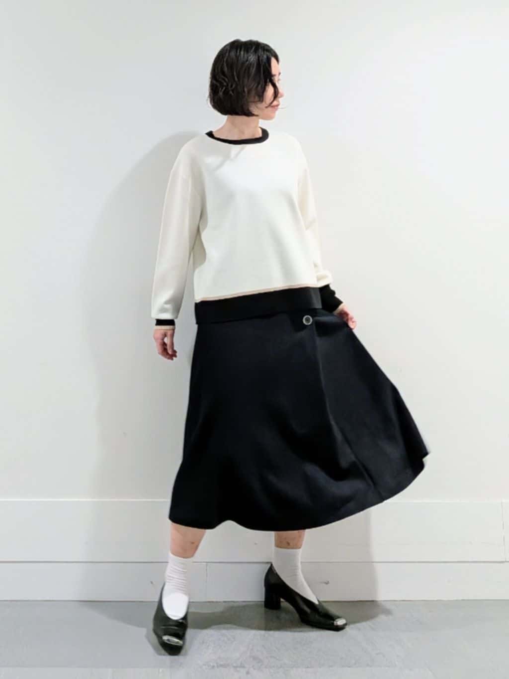 ミズタさんの「UNTITLED｜【アンサンブル可/洗える】ウールミラノリブニット」を使ったコーディネート