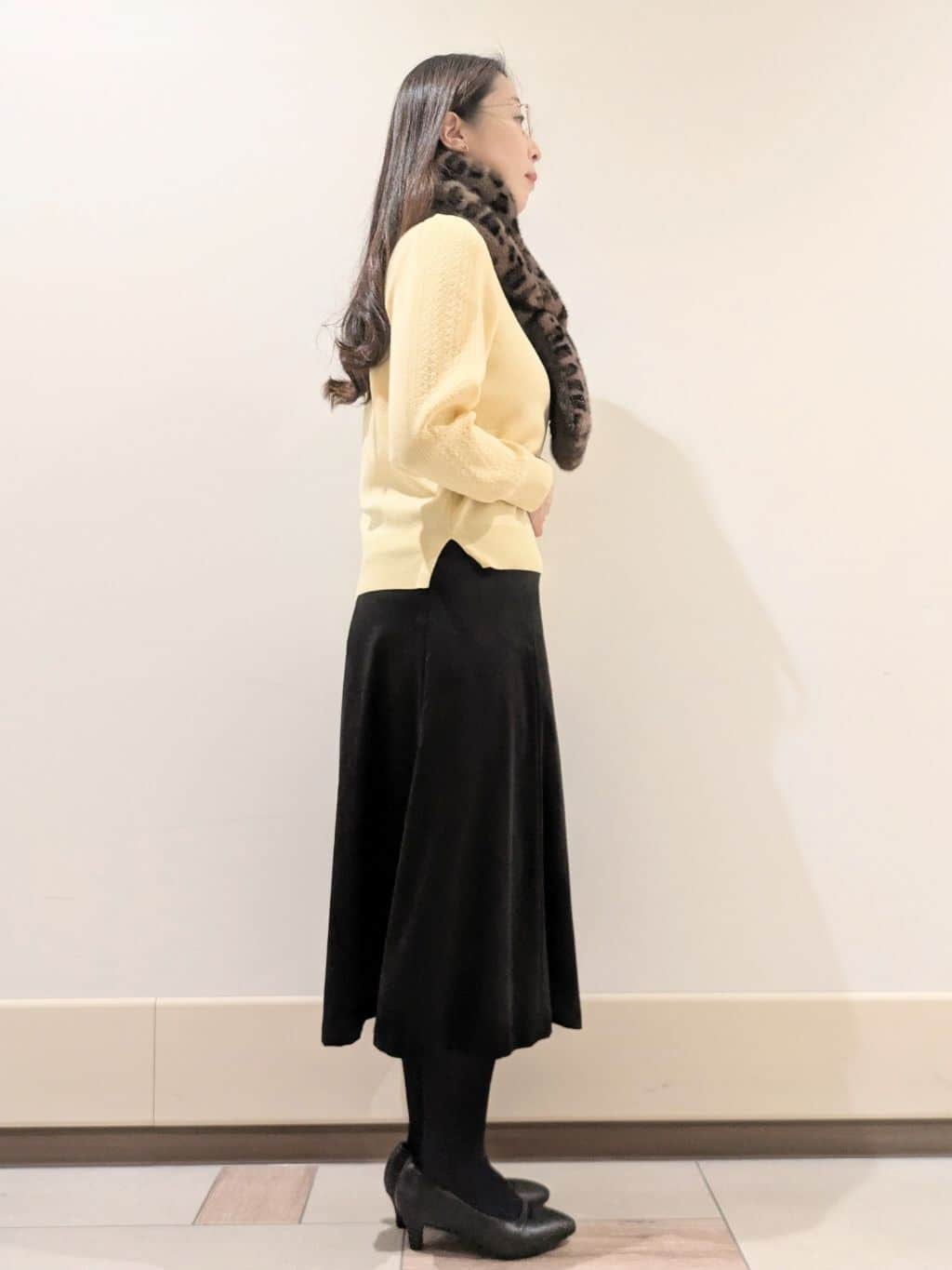 imamiさんの「Reflect｜【選べる8色／スカートにもパンツにも◎】ウール混ボートネックニット」を使ったコーディネート
