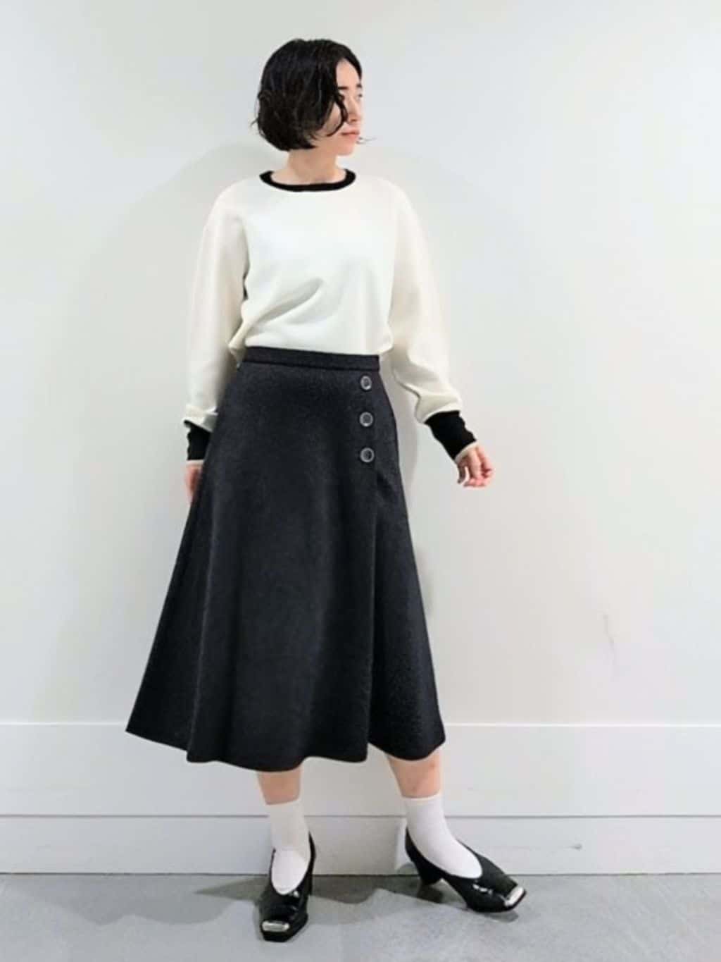 ミズタさんの「UNTITLED｜【アンサンブル可/洗える】ウールミラノリブニット」を使ったコーディネート