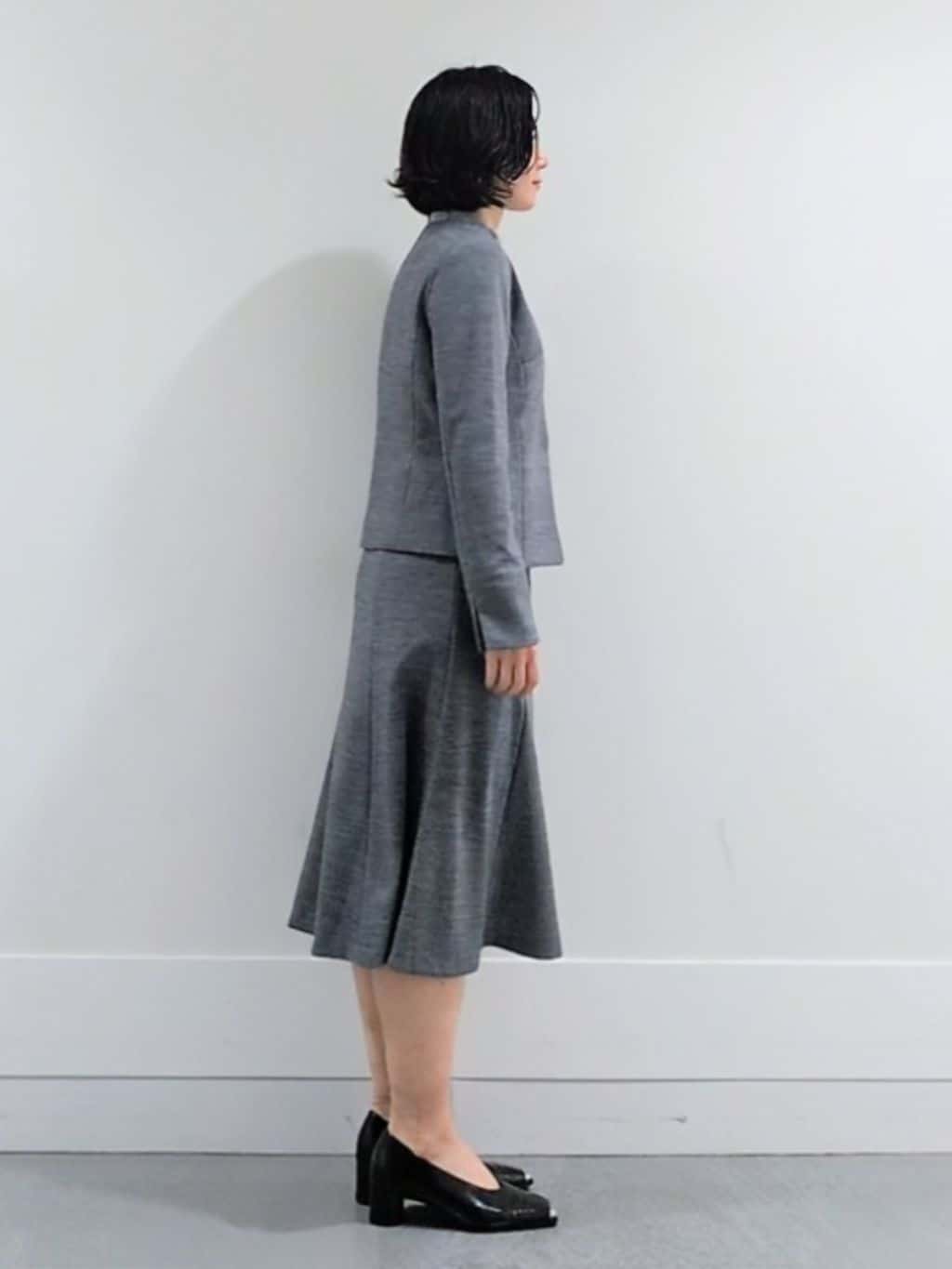 ミズタさんの「UNTITLED｜【洗えるスーツ/ストレッチ】ウール混ジャージ ノーカラージャケット」を使ったコーディネート