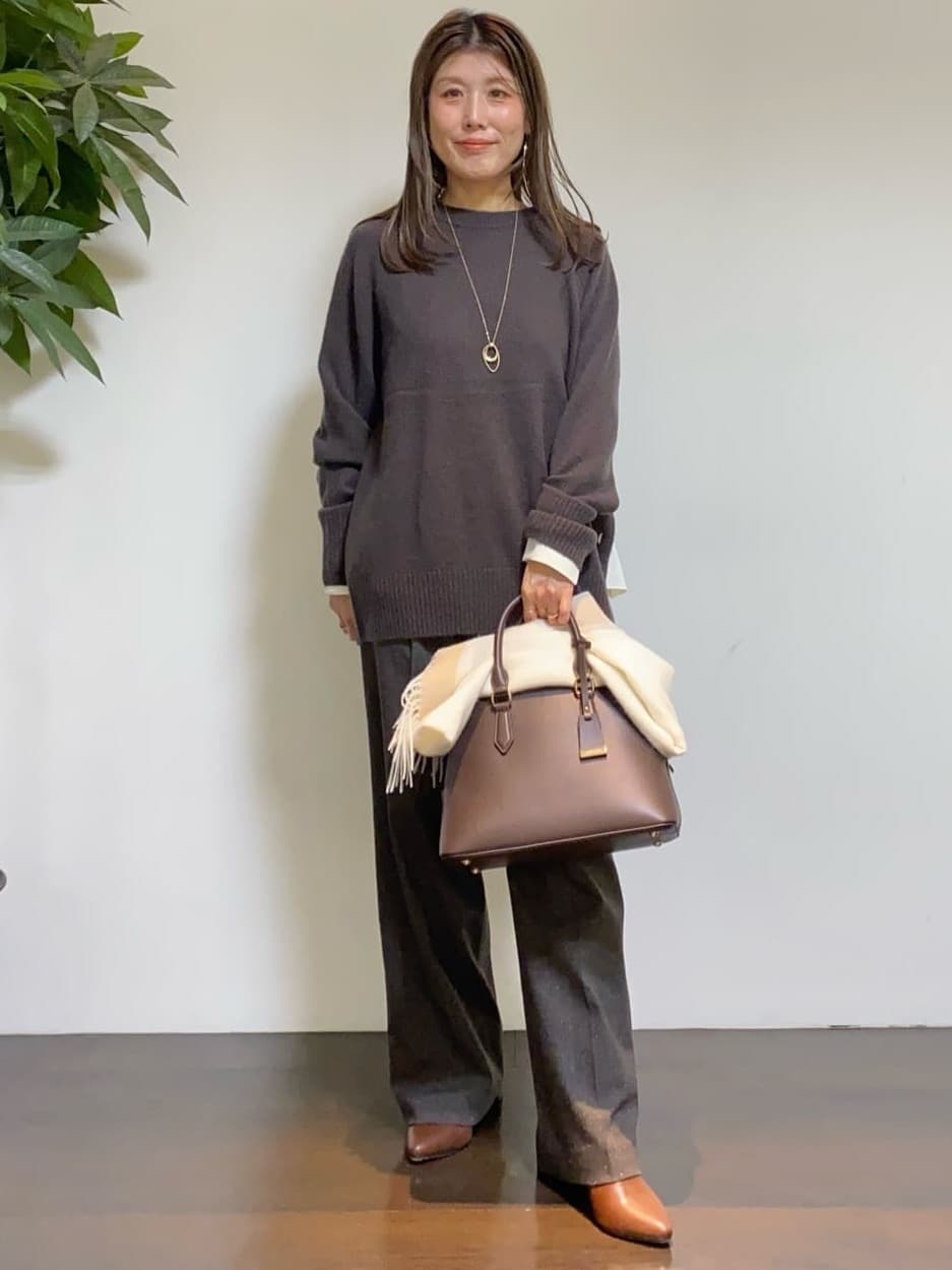 tomoさんの「UNTITLED｜【日本製／通勤／フォーマル】カシミヤ混ノーカラーコート」を使ったコーディネート