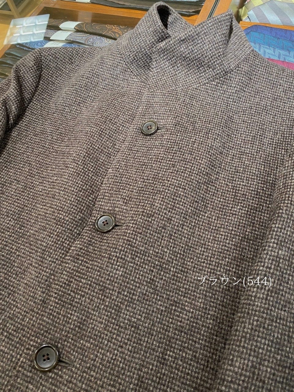 小南大和さんの「TAKEO KIKUCHI｜カシミヤブレンド ビーバー調ピンヘッドスタンドカラーコート」を使ったコーディネート