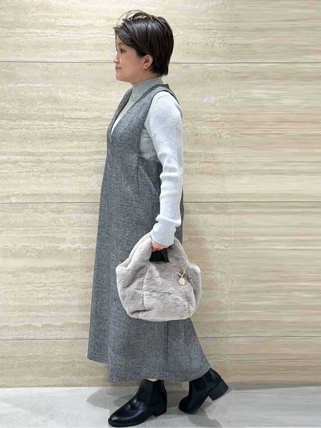NAMIさんの「OPAQUE.CLIP｜ラメツイードジャンスカ【洗濯機OK】」を使ったコーディネート