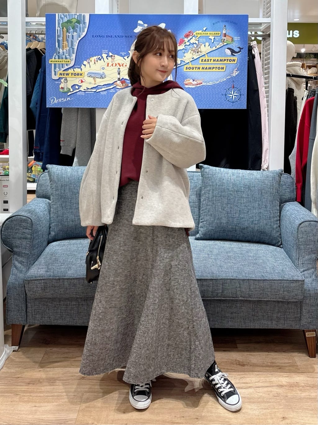 yuinaさんの「Dessin｜【洗える／体型カバー】ちょうどいいニットパーカ」を使ったコーディネート