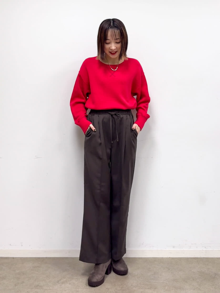 𝐜𝐡𝐢𝐤𝐚さんの「SHOO･LA･RUE｜【洗濯機可/S-LL/高レビュー】上品シルエットで美しい イージーワイドパンツ」を使ったコーディネート
