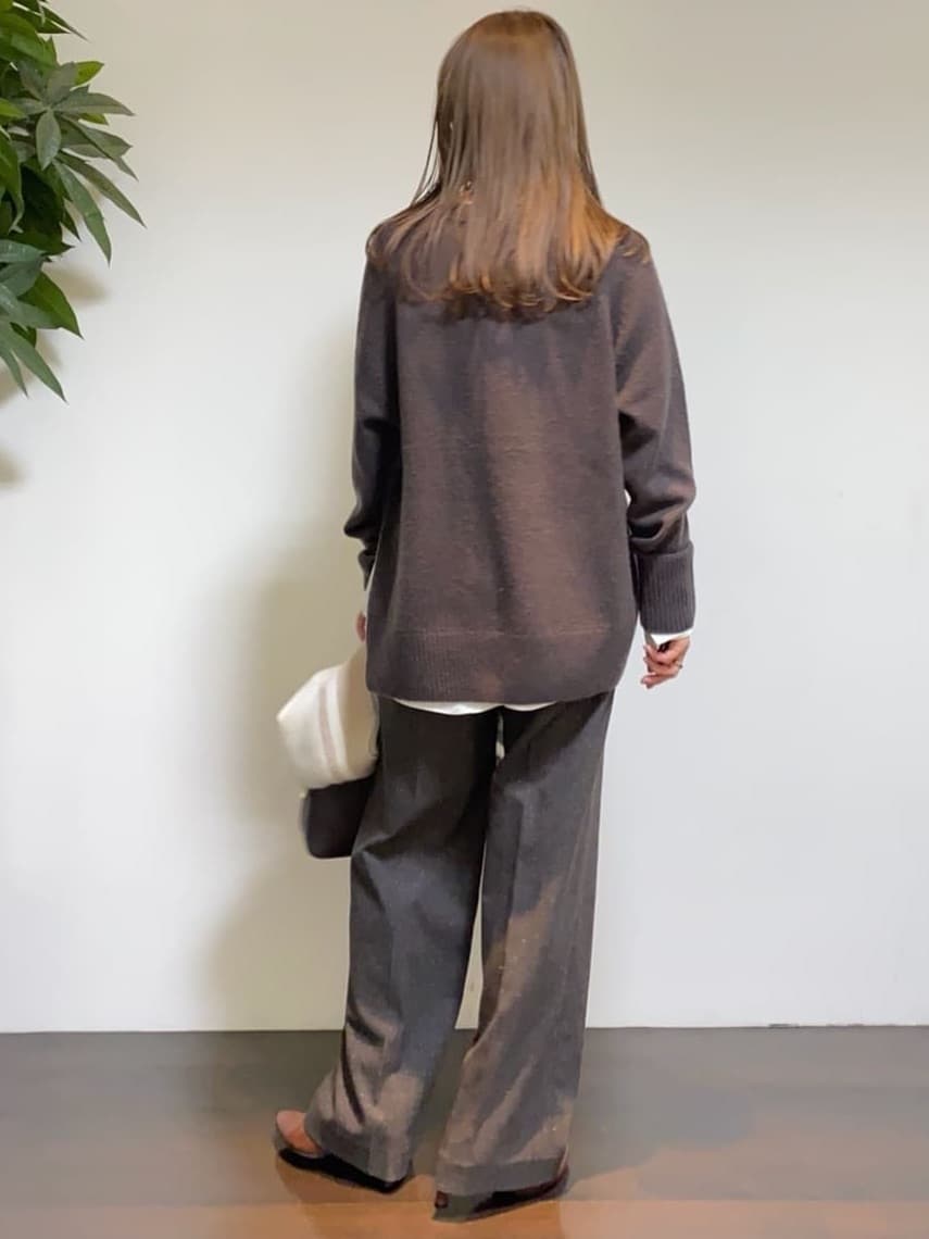 tomoさんの「UNTITLED｜【日本製／通勤／フォーマル】カシミヤ混ノーカラーコート」を使ったコーディネート