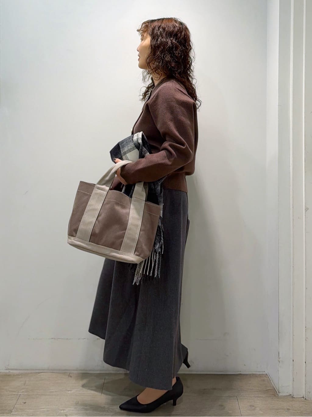 sumicaさんの「OPAQUE.CLIP｜ウールライクフレアスカート【洗濯機OK】」を使ったコーディネート