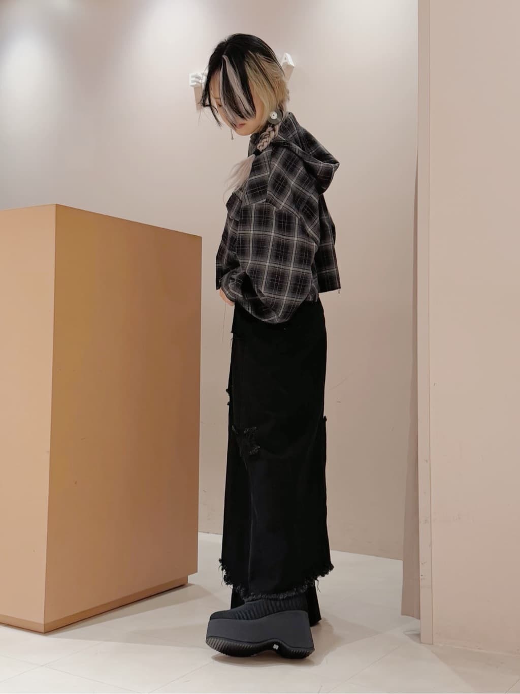 MIGIさんの「ESPERANZA｜厚底ニットショートブーツ」を使ったコーディネート