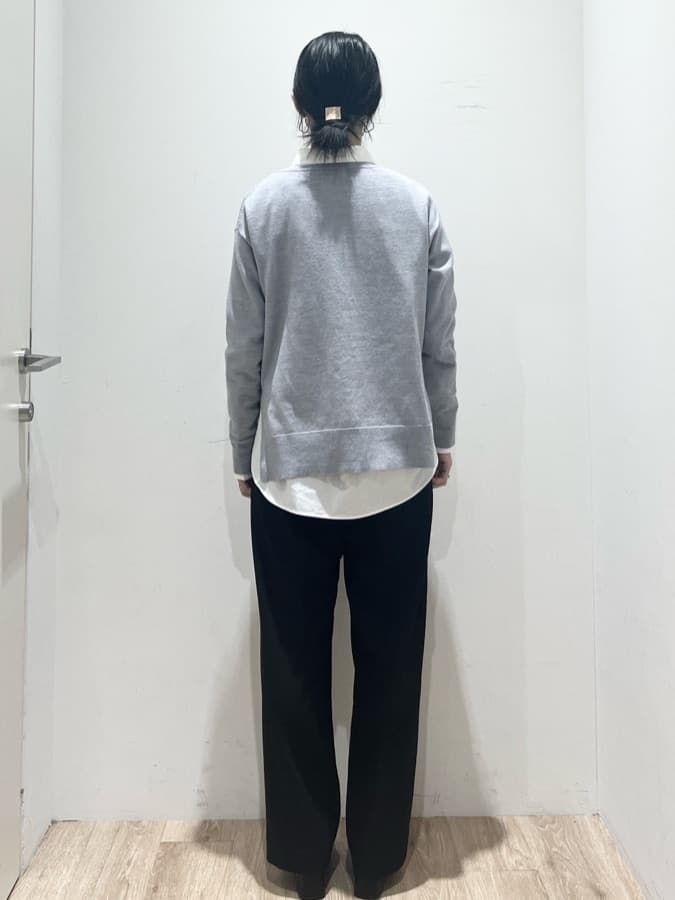 momokoさんの「OPAQUE.CLIP｜ボートネックニット／エクストラファインメリノウール【THEシリーズ／洗濯機OK】」を使ったコーディネート
