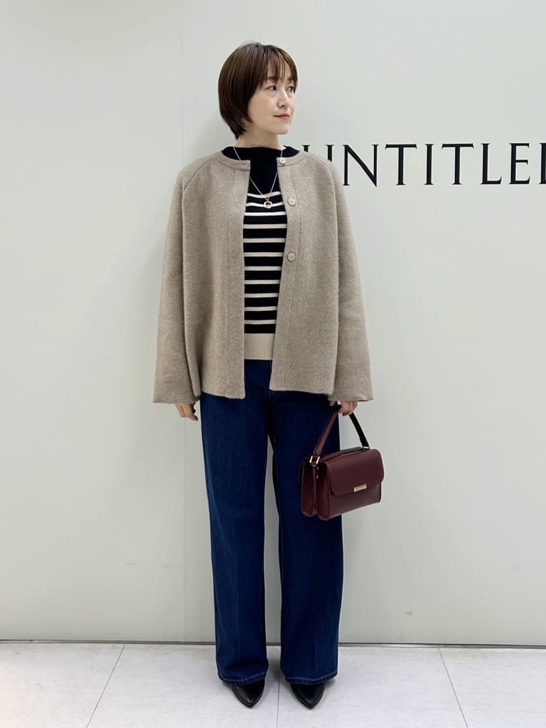 Mikiさんの「UNTITLED｜【軽アウター/ミドル丈】ウールニットコーディガン」を使ったコーディネート