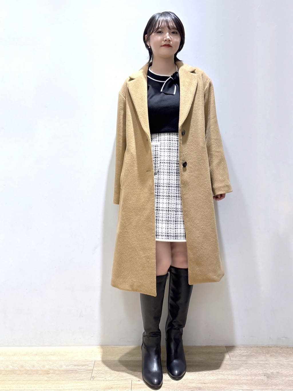 mizukiさんの「index｜カシミヤブレンドウールチェスターコート」を使ったコーディネート
