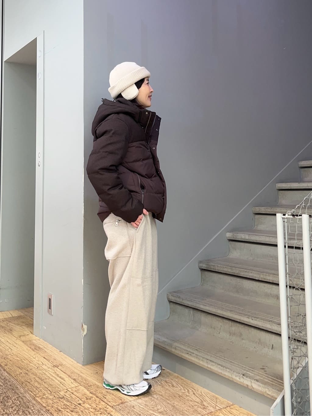 神野（jinno）さんの「TAKEO KIKUCHI｜カラーコンビ ダウンブルゾン」を使ったコーディネート