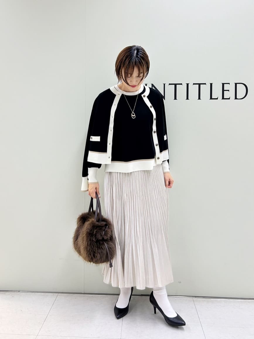 Mikiさんの「UNTITLED｜【アンサンブル可/洗える】ウールミラノリブニット」を使ったコーディネート