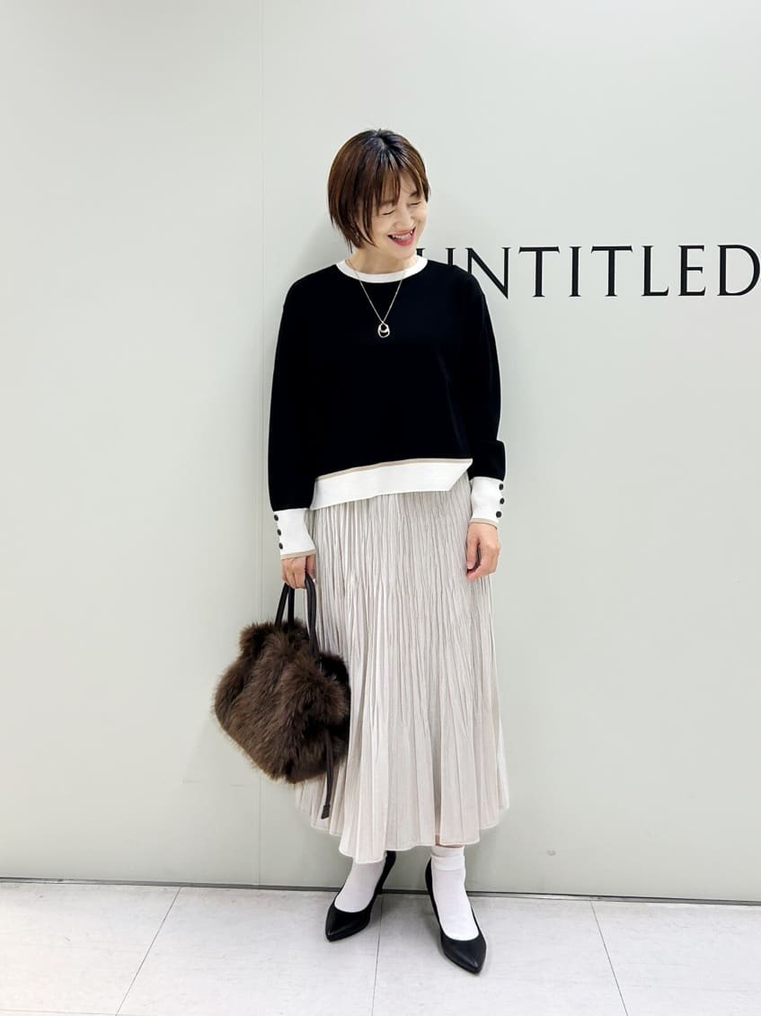 Mikiさんの「UNTITLED｜【アンサンブル可/洗える】ウールミラノリブニット」を使ったコーディネート