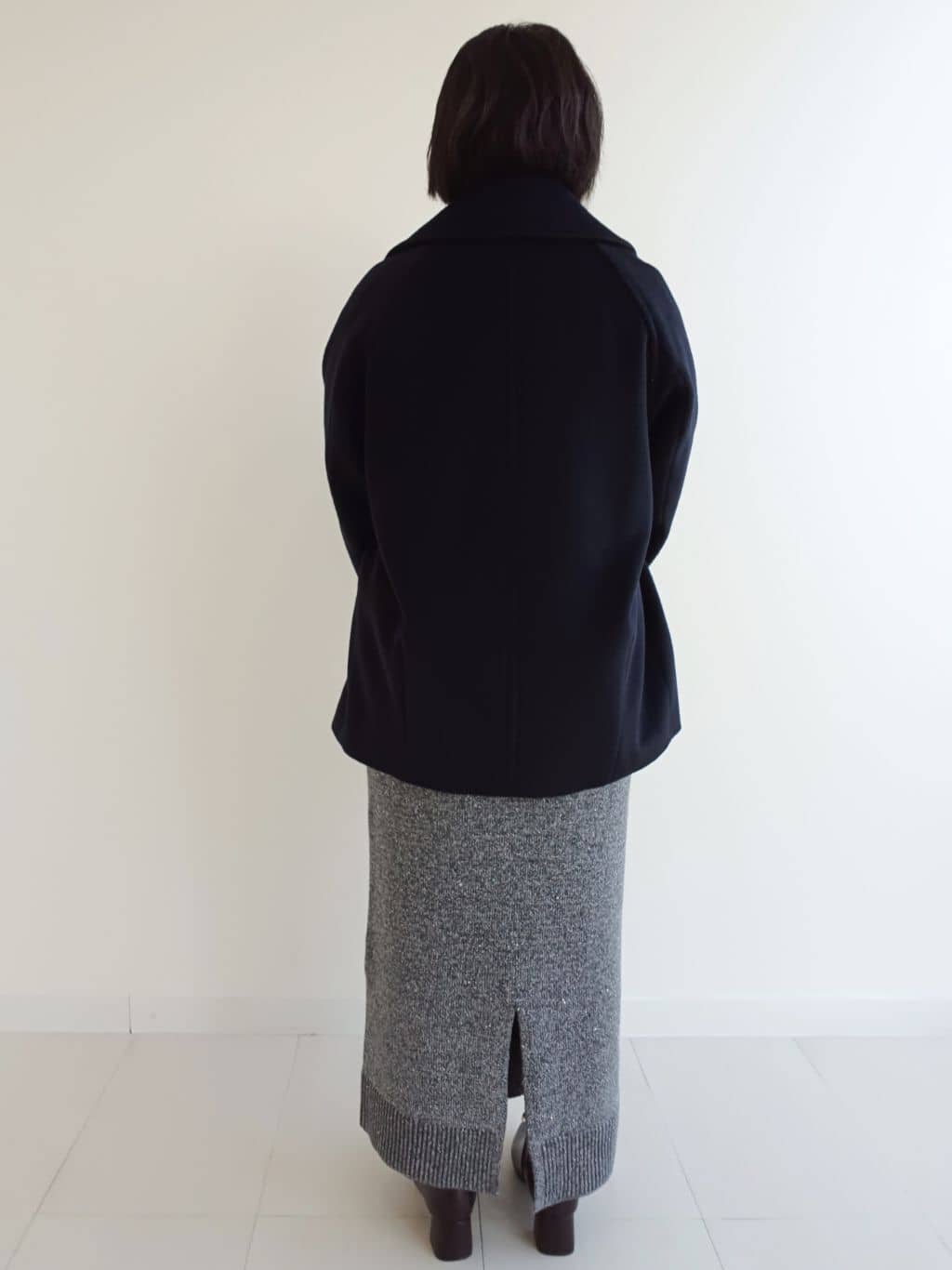 かなこさんの「OPAQUE.CLIP｜カシミヤブレンドウールミドルピーコート」を使ったコーディネート