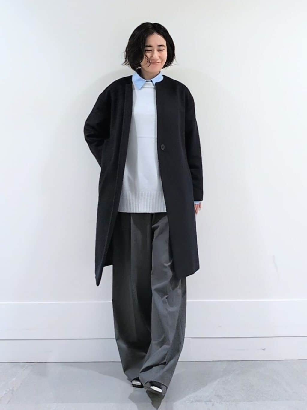 ミズタさんの「UNTITLED｜【重ね着もおすすめ/洗える】ウールカシミヤ クルーネックニット」を使ったコーディネート